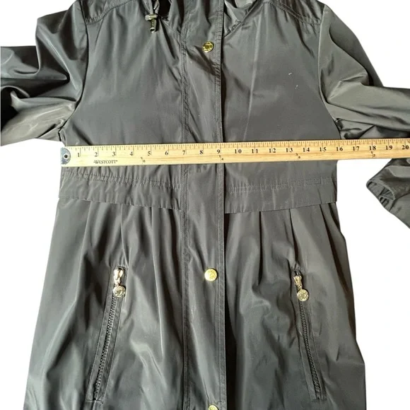 Betsey Johnson Brown Ruffle Edge Coat Size XS *missing hood button - Picture 15 of 16